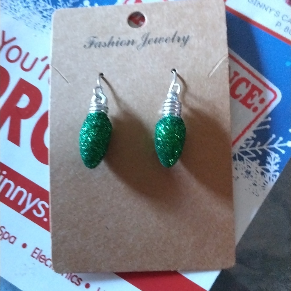 Christmas Light earrings with sparkle